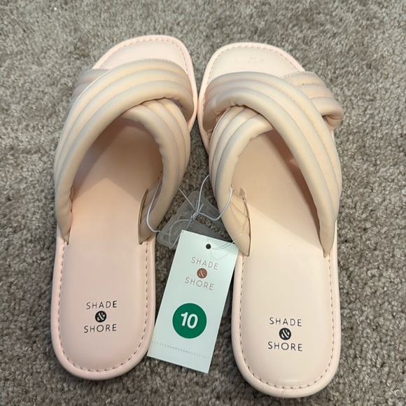 Shade & Shore Maxie Crossband Slide Sandals Size 10 Color Blush - Picture 4 of 7